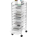 SIMPLE HOUSEWARE 10 DRAWERS ROLLING UTILITY CART ORGANIZER - CHROME - Like New