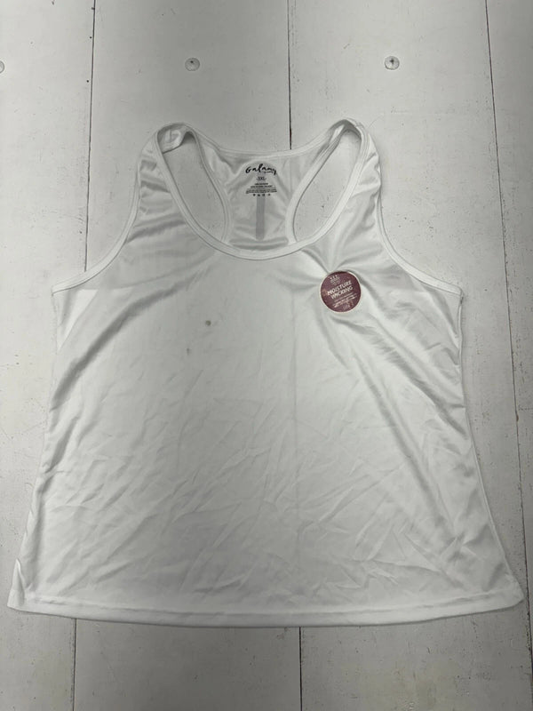 GALAXY BY HARVIC WHITE RACER BACK ATHLETIC WORKOUT TANK WOMENS SIZE 3X-LARGE - Brand New