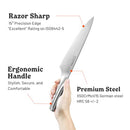 FLAMBO PREMIUM GERMAN STEEL KITCHEN KNIVES 15° EDGE 8 INCH CHEF KNIFE - SILVER - Like New