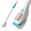 NEW PRODUCT SOLUTIONS MIRACLE FOOT BRUSH 30" W/SCRUBBING PUMICE STONE - WHITE - Like New