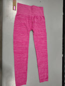 SHOSHO WOMEN'S LEGGINGS HIGH WAISTED CROP ACTIVEWEAR - WOMEN L/XL - PINK HEATHER - Like New