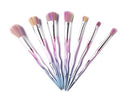 LA SANTE 7-PACK: IRIDESCENT MAKEUP BRUSHES - RAINBOW - Like New