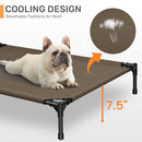 HEEYOO ELEVATED DOG BED WITH CANOPY PORTABLE DOG COT WITH REMOVABLE COTSQUC42BRN - Like New