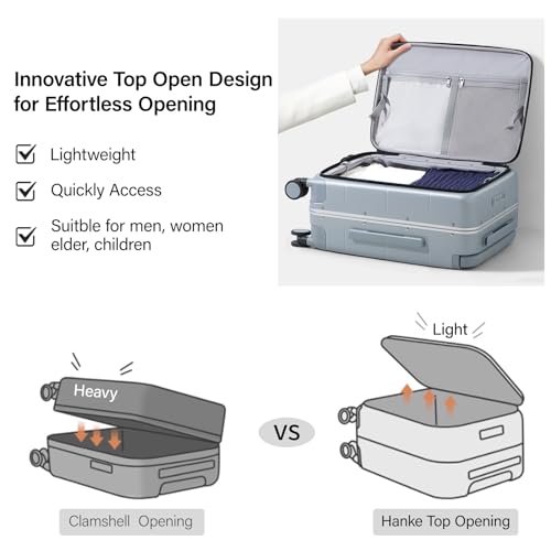 HANKE 24" LUGGAGE SPINNER WHEELS HARD SHELL SUITCASES H9876 - GRAY - Like New