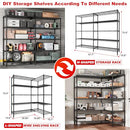 5 Tier Metal Shelving Unit Storage Shelves Load 1500LBS,Adjustable Wire Shelving - Brand New