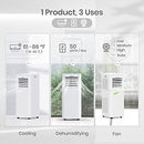 PORTABLE AC WITH DEHUMIDIFIER AND FAN QUIET OPERATION EASY INSTALL COOLS ROOMS - Like New