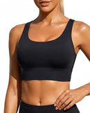 YONIQUE WOMEN SPORTS BRA BIKINI TOP SWIM BRA ATHLETIC BEACH SUIT WOMEN L - BLACK - Like New