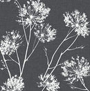 NextWall One O'Clocks Botanical Peel and Stick Wallpaper (Charcoal) - Brand New