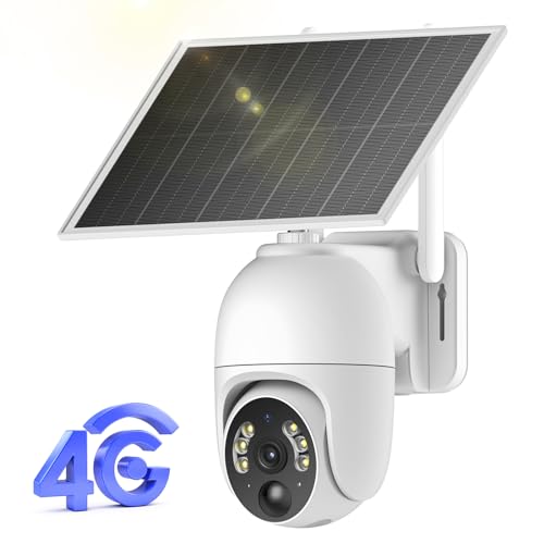 OCULVIEW 4G LTE CELLULAR SECURITY CAMERA NO WIFI NEEDED SECURITY SOLAR - WHITE New