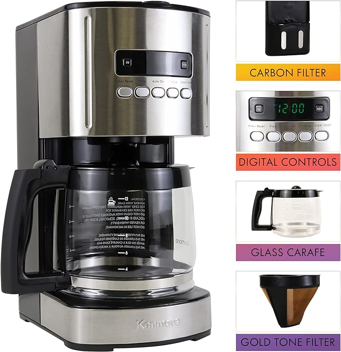 Kenmore Aroma Control Programmable 12-cup Coffee Maker 0840704 - Stainless Steel - Like New