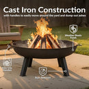 Sunnydaze 34" Heavy-Duty Cast Iron Fire Pit Bowl for Outside B06XXQDDBB - Black - Brand New