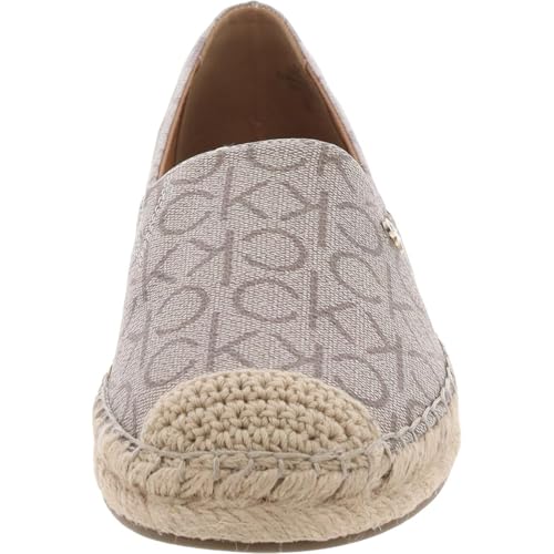 CALVIN KLEIN WOMEN'S POPULAR BALLET FLAT - SIZE: WOMEN 9 - TAUPE LOGO - Like New