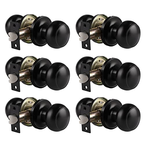 Probrico Black Door Knobs Interior Passage Knobs 6 Pack DL609BKPS - Matte Black - Like New