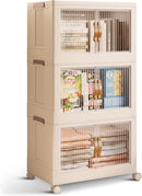 HEARTH & HARBOR 3 PACK STACKABLE STORAGE BINS WITH LIDS 21 GAL 84.5 QT - WHITE - Like New