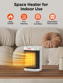 CHIKIT Electric Space Heater with Thermostat, 900W/1500W PTC-SH009 - WHITE - Like New