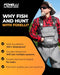 FOXELLI CHEST WADERS, 4MM NEOPRENE HUNTING & FISHING WADERS MEN 7 - GRAY - Like New