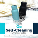UVBRITE Go Self-Cleaning UV Water Bottle 18.6 oz Stainless-Steel - BLACK - Like New