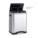AMAZON BASICS Dual Bin 30-Liter Trash Can C-10049FM-30L Brushed - Scratch & Dent