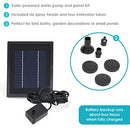 SUNNYDAZE DECOR SOLAR PUMP PANEL KIT WITH BATTERY PACK AND LIGHT - AMP-P022C - Like New