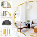 VETROVUE ROUND WAVY MIRROR 20" METAL FRAME CIRCLE MIRROR 20L X 20W - GOLD - Like New