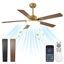 VACZON - 52" MODERN 6 SPEED DC MOTOR SMART CEILING FAN WITH LIGHT - GOLD - Like New