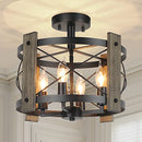 BrightHome Farmhouse Rustic Light Fixture Ceiling Mount - Black - Like New