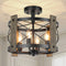 BrightHome Farmhouse Rustic Light Fixture Ceiling Mount - Black - Like New