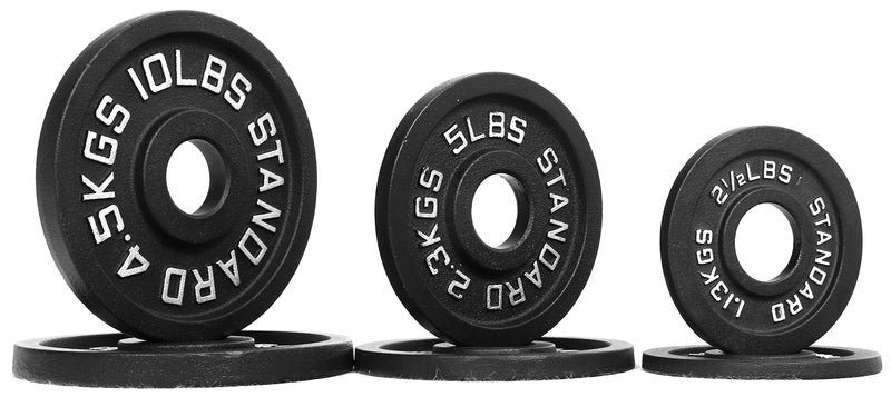 Signature Fitness Olympic 2-Inch Cast Iron Plate, Multiple Sizes, Black - Like New