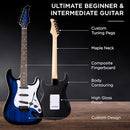 Best Choice 39" Full Size Beginner Electric Guitar Kit w/Case - Hollywood Blue - Brand New
