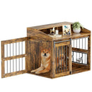 ROOMTEC 40" Dog Crate Furniture Sliding Barn Door Storage NVL058 - Rustic Brown - Like New
