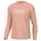 HUK Men's Pursuit Heather Long Sleeve, Fishing Shirt, Peach Nectar Heather XL - Brand New