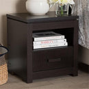 Baxton Studio Bienna 1 Drawer Nightstand Wenge Brown B07DMQRK1C - NEW - Brand New