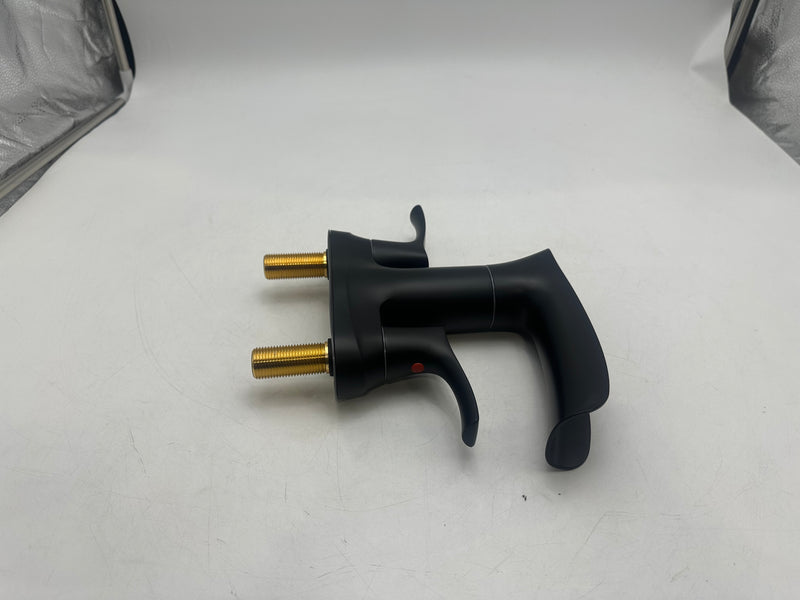 WATERSONG WATERFALL BATHROOM FAUCET 2 HANDLE 1 OR 3 HOLES VANITY - MATTE BLACK - Like New