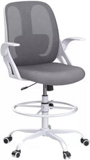 RAZZOR DRAFTING CHAIR TALL ERGONOMIC OFFICE CHAIR, LUMBAR SUPPORT - LIGHT GRAY - Like New