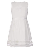 CDFDH02S Calvin Klein Girls' Fit and Flare Silhouette Dress Whipped Cream 8 - Brand New