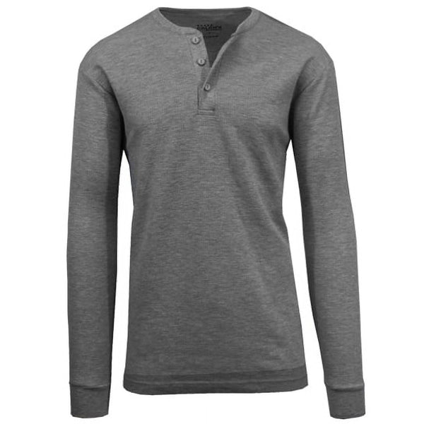 BLUE ICE MENS CHARCOAL LONG SLEEVE STRETCH HENLEY SHIRT SIZE: MEN M - CHARCOAL - Brand New