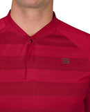 THREE SIXTY SIX MEN'S SHORT SLEEVE COLLARLESS GOLF POLO - SIZE: MEN S - PURE RED - Like New
