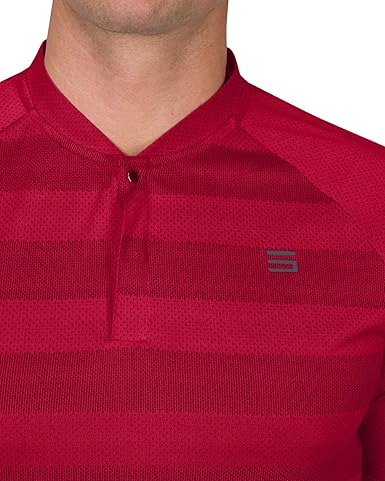 THREE SIXTY SIX MEN'S SHORT SLEEVE COLLARLESS GOLF POLO - SIZE: MEN S - PURE RED - Like New