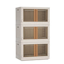 HAIXIN Storage Bins Clear Door Lid 100Qt Large Capacity Folding (3 Pack) - White - Brand New
