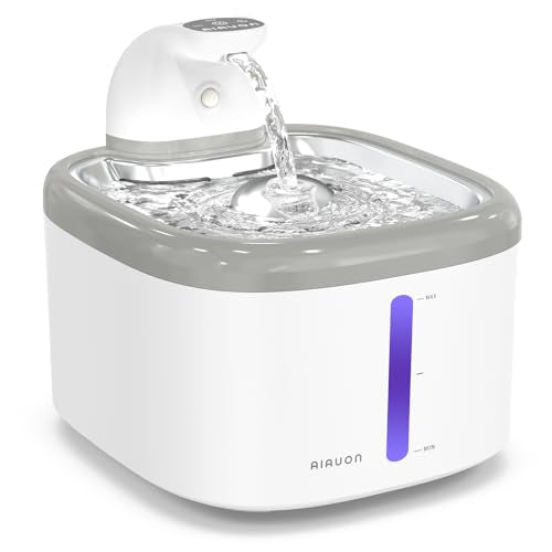 AIAUON CAT WATER FOUNTAIN 118OZ/3.5L CAT WATER FOUNTAIN WIRELESS - LIGHT GRAY - Like New