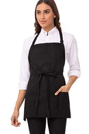 CHEF WORKS UNISEX THREE POCKET APRON, PLUS SIZE, SIZE: MEN XL WOMEN XL - BLACK - Like New