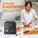 RAMJOY BLACK TOASTER 2 SLICE EXTRA WIDE SLOT TOASTER - BLACK - Brand New