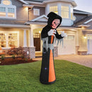A HOLIDAY COMPANY PUMPKIN HOLLOW 12' LED LIGHTED INFERNO REAPER HALLOWEEN BLACK - Like New