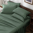 QJ231018-017 HORBAUNAL 2 Pack Twin Flat Bed Bed Sheets 1800 Thread Count Green - Like New