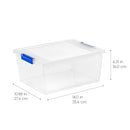 IRIS USA 11 QT Clear Plastic Storage Clip Box 4-Pack 554412 Black - Brand New
