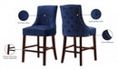 Meridian Furniture Contemporary Velvet Upholstered Counter Stool, Set of 2 -Navy - Like New