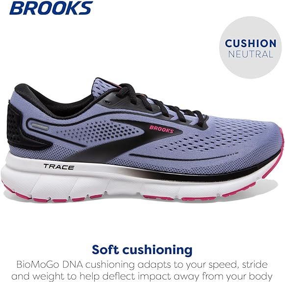 BROOKS WOMEN’S TRACE 2 RUNNING SHOE - PURPLE IMPRESSION/BLACK/PINK - SIZE 7.5 - Like New
