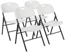 Amazon Basics Foldable Portable Plastic Chair 350LB Capacity 4-Pack - White - Brand New