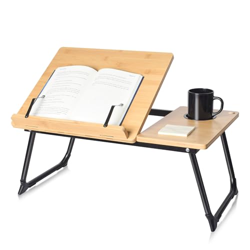 WISHACC BOOK STAND FOR READING IN BED BAMBOO LAPTOP STAND - Scratch & Dent