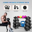 JX FITNESS 2 Tier Dumbbell Rack Stand Steel Weight Rack Only - Black - Brand New